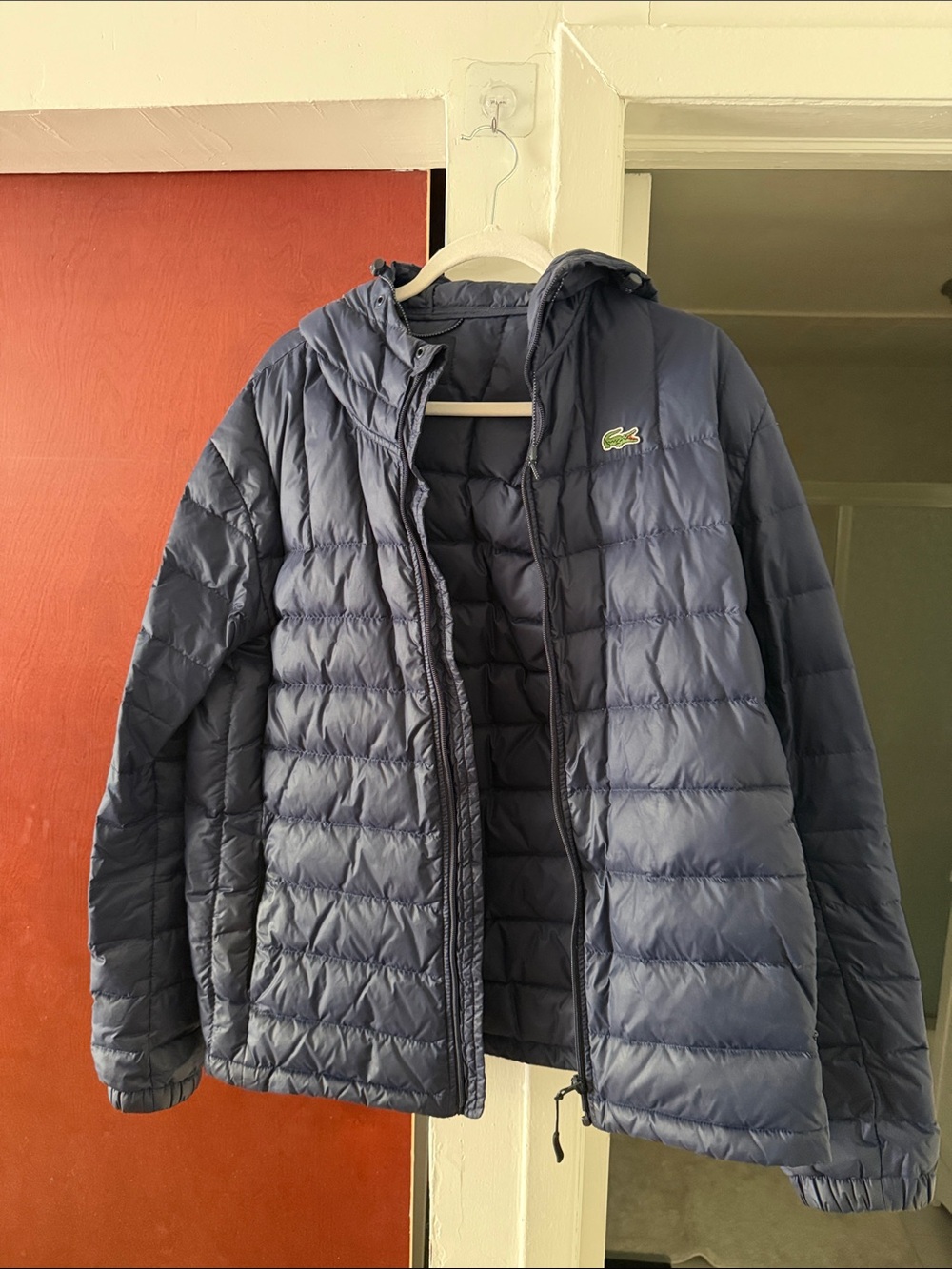 Lacoste Men's Quilted Hooded Puffer Jacket - Navy